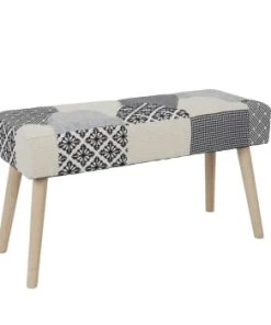 Toilinux Banquettes Banc Patchwork Sur Pieds Gris Et Beige 12 Toilinux Banquettes Banc Patchwork Sur Pieds Gris Et Beige -Magasin Méridiennes banc patchwork sur pieds gris et beige 3