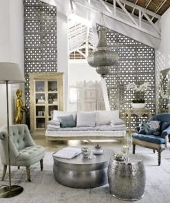 Maisons Du Monde Banquettes Banquette 2/3 Places En Coton Gris Et Blanc -Magasin Méridiennes banquette 2 3 places en coton gris et blanc 1000 15 8 165935 6