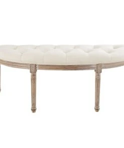 Maisons Du Monde Banquettes Banquette 2 Places Capitonnée écru Et Hévéa