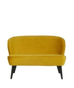 Woood Canapés Petits Prix Banquette 2 Places Velours Ocre -Magasin Méridiennes banquette 2 places velours ocre 4