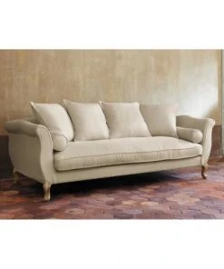 Maisons Du Monde Canapés Droits Banquette 3 Places En Coton Coloris Lin -Magasin Méridiennes banquette 3 places en coton coloris lin 1000 7 22 104982 1