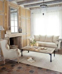 Maisons Du Monde Canapés Droits Banquette 3 Places En Coton Coloris Lin -Magasin Méridiennes banquette 3 places en coton coloris lin 1000 7 22 104982 5