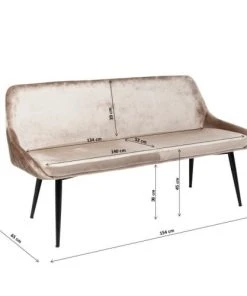 Kare Design Banquettes Banquette 3 Places En Velours Beige -Magasin Méridiennes banquette 3 places en velours beige 3