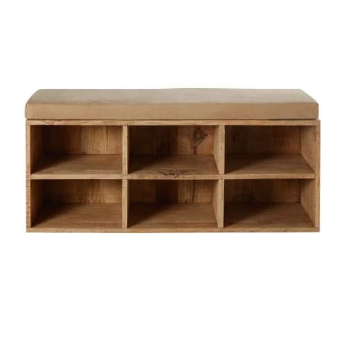 Maisons Du Monde Banquettes Banquette 6 Casiers En Manguier Et Coton Beige Foncé 3 Maisons Du Monde Banquettes Banquette 6 Casiers En Manguier Et Coton Beige Foncé