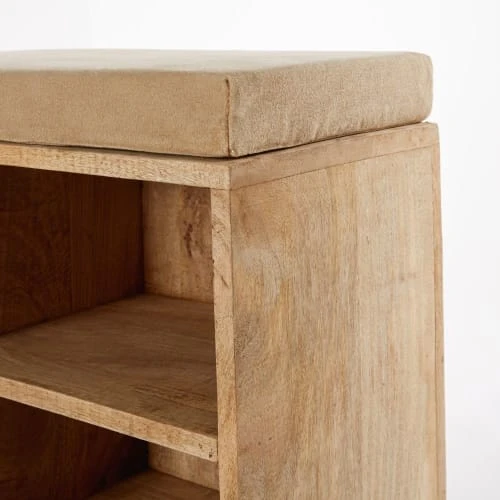 Maisons Du Monde Banquettes Banquette 6 Casiers En Manguier Et Coton Beige Foncé 5 Maisons Du Monde Banquettes Banquette 6 Casiers En Manguier Et Coton Beige Foncé – Image 3