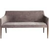 Kare Design Banquettes Banquette Avec Accoudoirs 3 Places En Velours Gris -Magasin Méridiennes banquette avec accoudoirs 3 places en velours gris