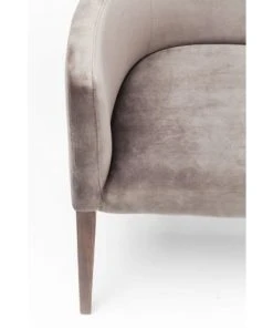 Kare Design Banquettes Banquette Avec Accoudoirs 3 Places En Velours Gris -Magasin Méridiennes banquette avec accoudoirs 3 places en velours gris 2