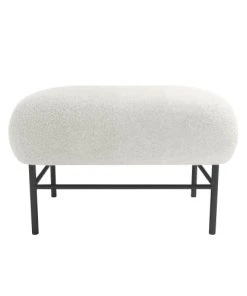 Potiron Paris Banquettes Banquette Blanche Effet Laine Bouclée Et Métal Noir