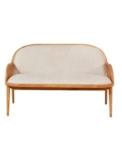 Robin Des Bois Banquettes Banquette Chêne Cannage Et Lin Naturel 2 Places