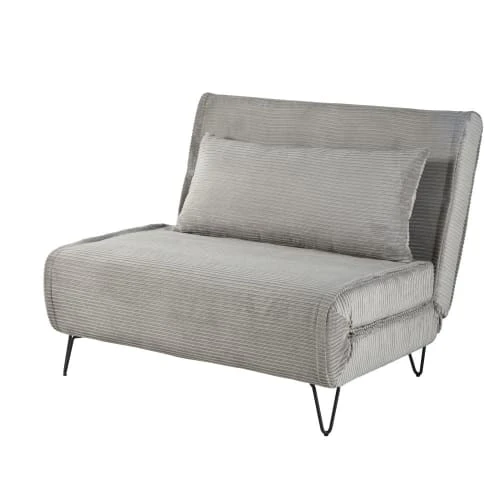 Maisons Du Monde Canapés Petits Prix Banquette Clic-clac 1 Place En Velours Gris Clair 5 Maisons Du Monde Canapés Petits Prix Banquette Clic-clac 1 Place En Velours Gris Clair – Image 3