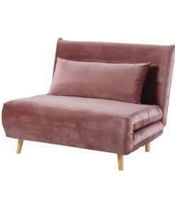 Maisons Du Monde Canapés Petits Prix Banquette Clic-clac 1 Place En Velours Vieux Rose