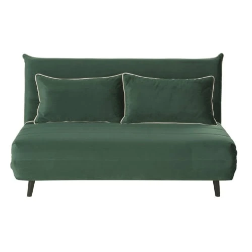 Maisons Du Monde Canapés Petits Prix Banquette Clic-clac 2 Places En Velours Vert 3 Maisons Du Monde Canapés Petits Prix Banquette Clic-clac 2 Places En Velours Vert