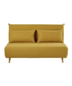 Maisons Du Monde Canapés Petits Prix Banquette Clic-clac 2 Places Jaune Moutarde