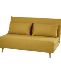 Maisons Du Monde Canapés Petits Prix Banquette Clic-clac 2 Places Jaune Moutarde -Magasin Méridiennes banquette clic clac 2 places jaune moutarde 1000 1 34 186338 2