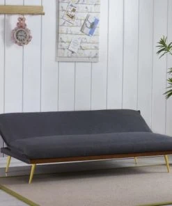 Concept Usine Canapés Petits Prix Banquette Clic Clac 3 Places En Tissu Gris Foncé -Magasin Méridiennes banquette clic clac 3 places en tissu gris fonce 2