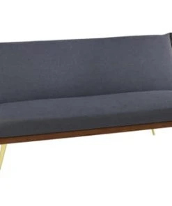 Concept Usine Canapés Petits Prix Banquette Clic Clac 3 Places En Tissu Gris Foncé