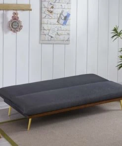 Concept Usine Canapés Petits Prix Banquette Clic Clac 3 Places En Tissu Gris Foncé -Magasin Méridiennes banquette clic clac 3 places en tissu gris fonce 3