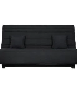 Relaxima Canapés Petits Prix Banquette Clic-Clac Noir - 3 Places