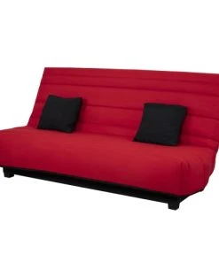 Relaxima Canapés Petits Prix Banquette Clic-Clac Rouge- 3 Places