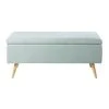 Maisons Du Monde Banquettes Banquette Coffre 2 Places En Lin Vert Et Hévéa -Magasin Méridiennes banquette coffre 2 places en lin vert et hevea 1000 1 19 190792 1