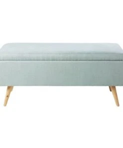Maisons Du Monde Banquettes Banquette Coffre 2 Places En Lin Vert Et Hévéa