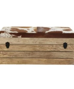 Maisons Du Monde Banquettes Banquette Coffre 2 Places En Manguier Et Peau De Vache