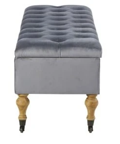 Maisons Du Monde Banquettes Banquette Coffre 2 Places En Velours Gris -Magasin Méridiennes banquette coffre 2 places en velours gris 1000 6 26 191086 4