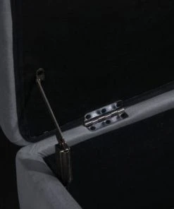 Homcom Banquettes Banquette Coffre De Rangement Velours Gris Foncé Piètement Métal Doré -Magasin Méridiennes banquette coffre de rangement velours gris fonce pietement metal dore 4