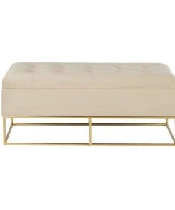 Maisons Du Monde Banquettes Banquette Coffre écrue Et Dorée