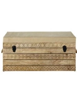 Maisons Du Monde Banquettes Banquette Coffre En Manguier Et Coton Beige Foncé