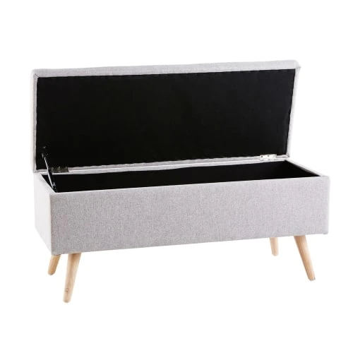 Maisons Du Monde Banquettes Banquette Coffre Vintage Grise Et Hévéa 5 Maisons Du Monde Banquettes Banquette Coffre Vintage Grise Et Hévéa – Image 3