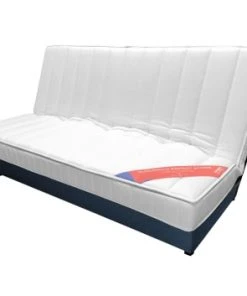 DIVA SALON Banquette Convertible Clic-clac 3 Places En Tissu Bleu -Magasin Méridiennes banquette convertible clic clac 3 places en tissu bleu 2