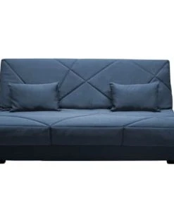 DIVA SALON Banquette Convertible Clic-clac 3 Places En Tissu Bleu