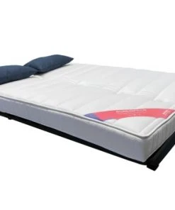 DIVA SALON Banquette Convertible Clic-clac 3 Places En Tissu Bleu -Magasin Méridiennes banquette convertible clic clac 3 places en tissu bleu 3