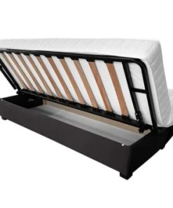 DIVA SALON Banquettes Banquette Convertible Clic-clac 3 Places En Tissu Gris Ardoise -Magasin Méridiennes banquette convertible clic clac 3 places en tissu gris ardoise 2