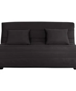 DIVA SALON Banquettes Banquette Convertible Clic-clac 3 Places En Tissu Gris Ardoise