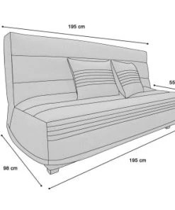 DIVA SALON Banquettes Banquette Convertible Clic-clac 3 Places En Tissu Gris Ardoise -Magasin Méridiennes banquette convertible clic clac 3 places en tissu gris ardoise 4