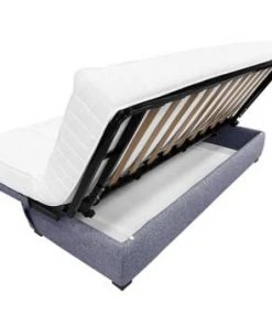 DIVA SALON Banquette Convertible Clic-clac 3 Places En Tissu Gris Bleu -Magasin Méridiennes banquette convertible clic clac 3 places en tissu gris bleu 2