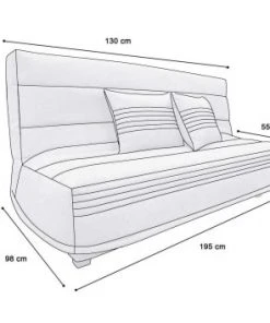 DIVA SALON Banquette Convertible Clic-clac 3 Places En Tissu Gris Bleu -Magasin Méridiennes banquette convertible clic clac 3 places en tissu gris bleu 4