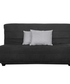 DIVA SALON Banquette Convertible Clic-clac 3 Places En Tissu Gris Charbon