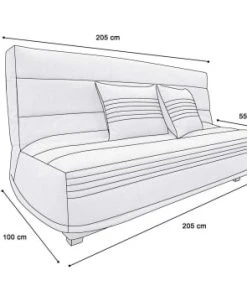 DIVA SALON Banquette Convertible Clic-clac 3 Places En Tissu Gris Charbon -Magasin Méridiennes banquette convertible clic clac 3 places en tissu gris charbon 4