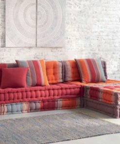 Maisons Du Monde Canapés D'angle Banquette D'angle 6 Places En Coton Multicolore -Magasin Méridiennes banquette d angle 6 places en coton multicolore 1000 13 18 111210 6