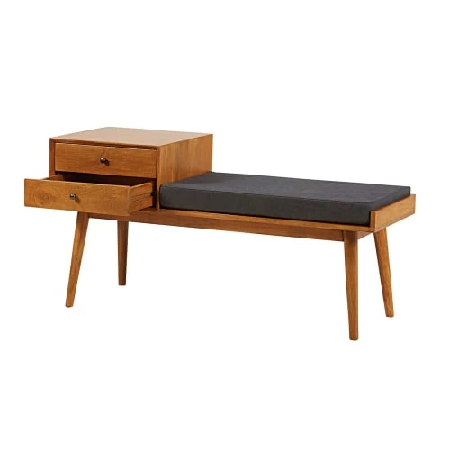 Maisons Du Monde Meubles D'entrée Et à Chaussures Banquette D'entrée Vintage 2 Tiroirs En Manguier L.120cm 3 Maisons Du Monde Meubles D'entrée Et à Chaussures Banquette D'entrée Vintage 2 Tiroirs En Manguier L.120cm – Image 3