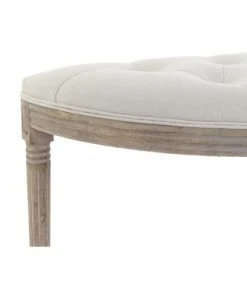 Wadiga Banquettes Banquette Demi-lune Capitonnée Classique Bois Et Polyester Beige -Magasin Méridiennes banquette demi lune capitonnee classique bois et polyester beige 2