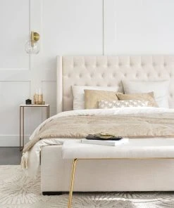 Maisons Du Monde Banquettes Banquette écrue Et Dorée -Magasin Méridiennes banquette ecrue et doree 1000 7 8 222843 4