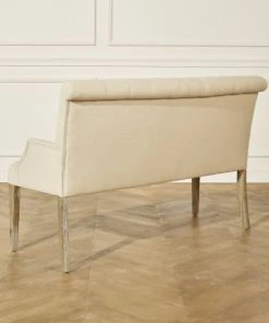 Robin Des Bois Banquettes Banquette En Lin Capitonné Beige 3 Places -Magasin Méridiennes banquette en lin capitonne beige 3 places 3