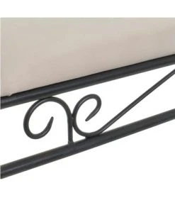Wadiga Banquettes Banquette En Métal Noir Et Assise Rembourrée Coton Beige 74x30x63cm -Magasin Méridiennes banquette en metal noir et assise rembourree coton beige 74x30x63cm 3