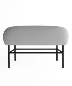 Potiron Paris Banquettes Banquette En Tissu Gris Et Métal Noir -Magasin Méridiennes banquette en tissu gris et metal noir 4