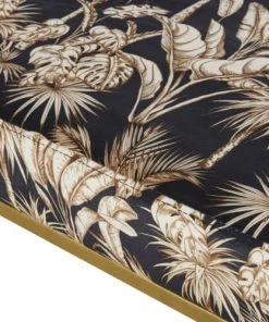 Maisons Du Monde Banquettes Banquette Imprimé Exotique Doré, Noir Et écru -Magasin Méridiennes banquette imprime exotique dore noir et ecru 1000 16 9 222393 3
