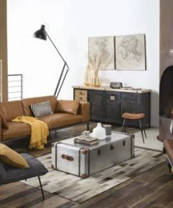 Maisons Du Monde Banquettes Banquette Indus En Cuir Marron -Magasin Méridiennes banquette indus en cuir marron 1000 0 26 175219 6